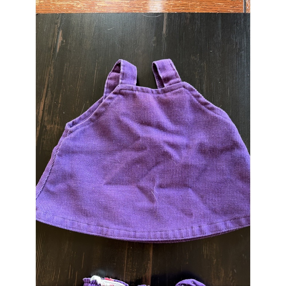 CPK Purple Corduroy Outfit 2 Piece 16 " Set Bib Pinafore Top W/ Turtle Buttons - Picture 5 of 6